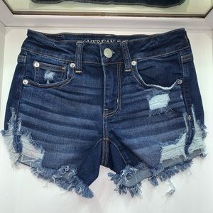 DARK DENIM SHORTS